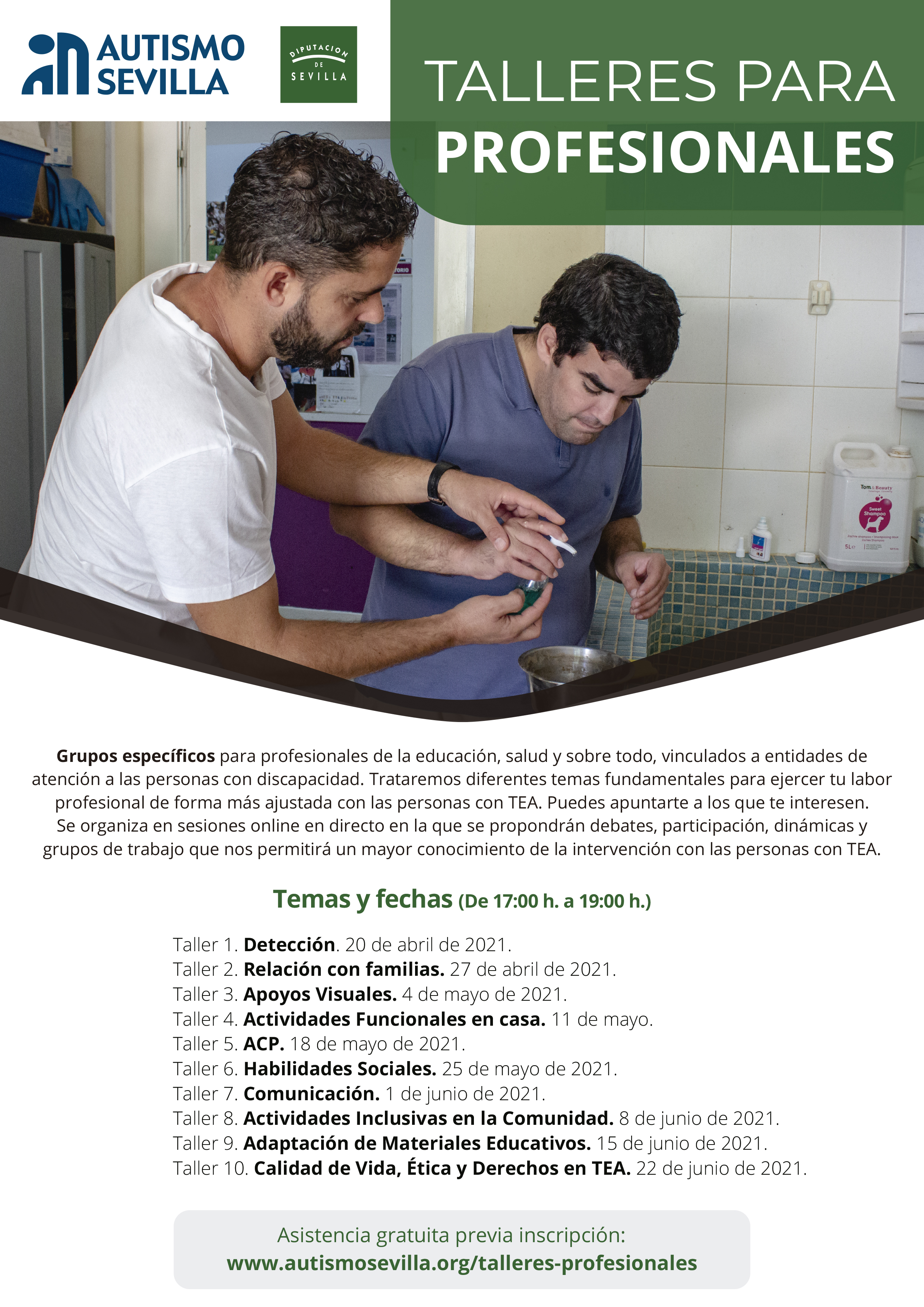 Actividades de sensibilización, profesionales y Escuelas familias en colaboración con Diputación de Sevilla
