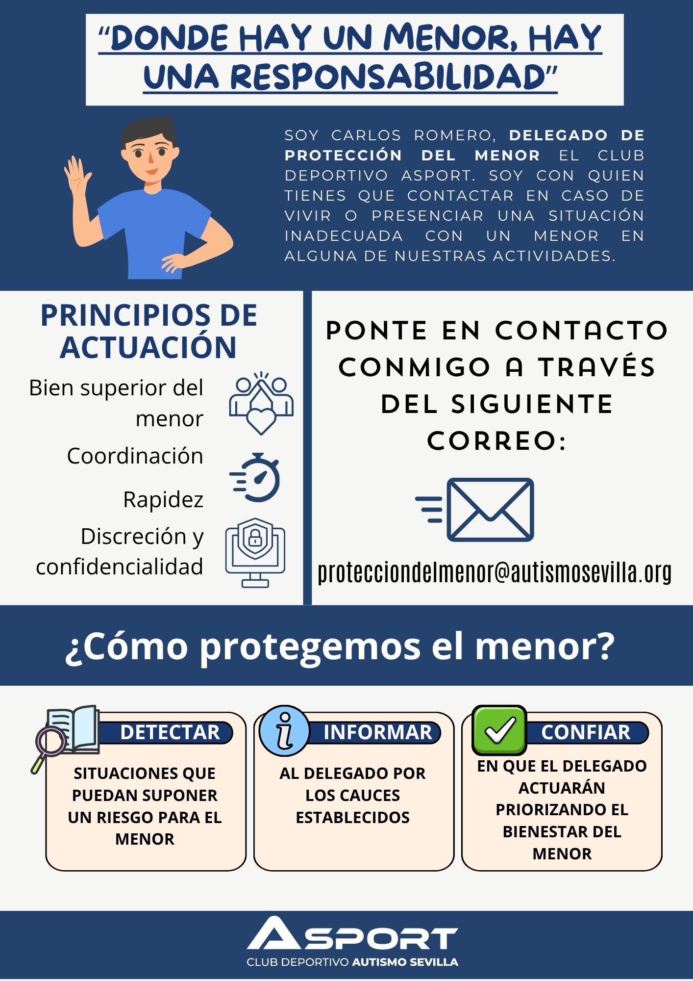 Cartel informativo sobre protección del menor